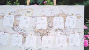 Tableau de mariage a tema viaggio con valigie e mongolfiere