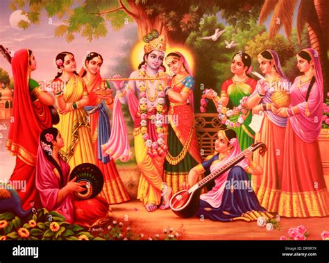 Raffigurazione di Krishna con abiti gialli