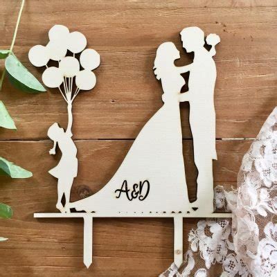 Cake topper stilizzati per matrimonio