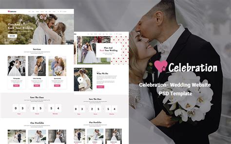 Esempio di un sito web di matrimonio con galleria fotografica e lista nozze